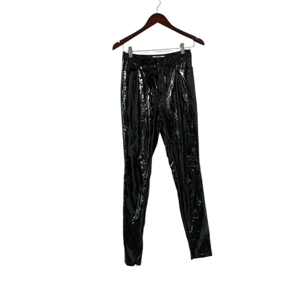 HOUSE OF CB Vinyl Faux Leather Vegan Black Pants - Picture 6 of 8